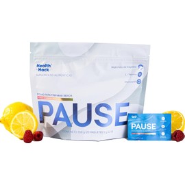 Health Hack™ PAUSE Calm | Sobres de Bisglicinato de Magnesio + GABA, L-Teanina, 5-HTP y Passiflora | Relajación Sin Somnolencia | Sabor Limonada de Frambuesa | 20 Sobres | Sin Azúcar