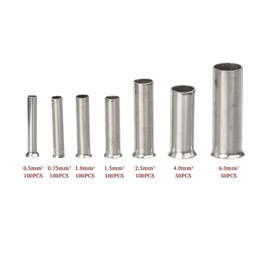 Teansic 600 Pcs 7 Sizes Wire Ferrules Kits Tinned Copper Crimp Connector AWG 22-10 Non Insulated Ferrules Pin Cord End Terminal Assortment Kit