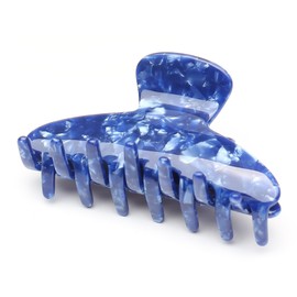 QinGoo Blue Medium Hair Clip Cellulose Acetate Hair Clip Hair Accessories Exquisite Headpiece for Medium Thick Short Medium Hair 1 Piece (8.5 x 4.5 cm, Dark Blue)