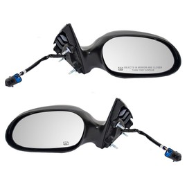 Brock Replacement Driver and Passenger Side Power Mirrors Textured and Paint to Match Black Covers Non-Foldaway with Heat without Puddle Light Compatible with 2000-2007 Taurus & 2000-2005 Sable