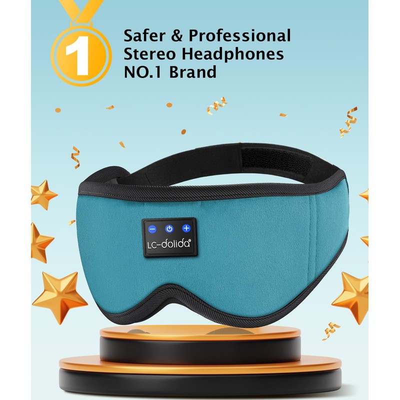 3D Sleep Mask Bluetooth 5.4, Sleep Headphones Music Eye Cover