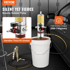 VEVOR Grease Pump, Air Grease Pump with 13 ft High Pressure Hose and Grease Gun, Pneumatic Grease Pump, Portable Lubrication Grease Pump with 360° Swivel Grease Gun Head