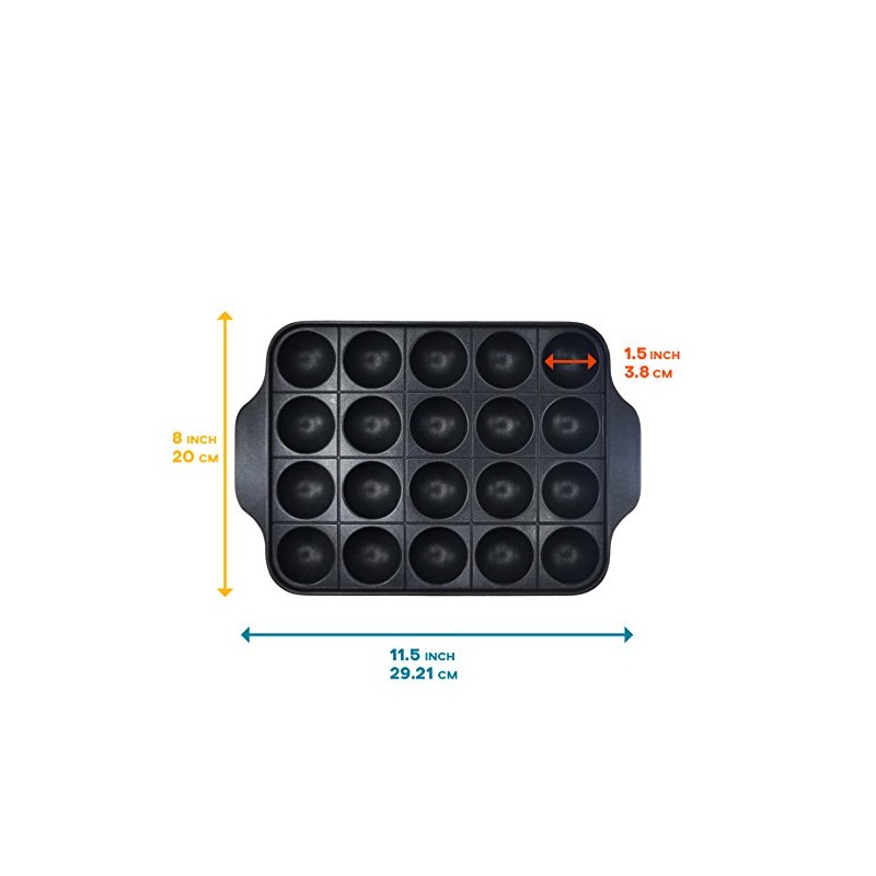 Happy Sales HSTKP20, Nonstick Baking Tray Takoyaki Pan, Aebleskiver Ebelskivers