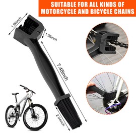 Suvnie Motorcycle Chain Brush, Gear and Chain Cleaning Tool with Double-Ended Brushes, Chain Maintenance Cleaning Scrubbing Brush for Motor, Bicycle, Motorcycle Accessories (Black)