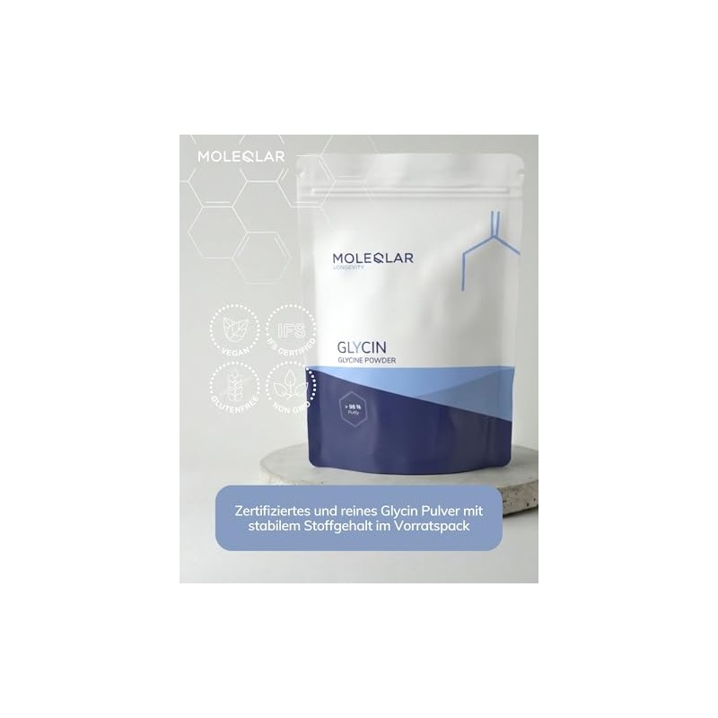 MoleQlar Glycine Powder 300 g - Certified and Pure Glycine