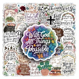 50Pcs Inspirational Christian Stickers - Jesus Stickers - Waterproof, Fade-Resistant Bible Verse Stickers - Christian Stickers for Water Bottles, Journaling, Kids, Women, Men