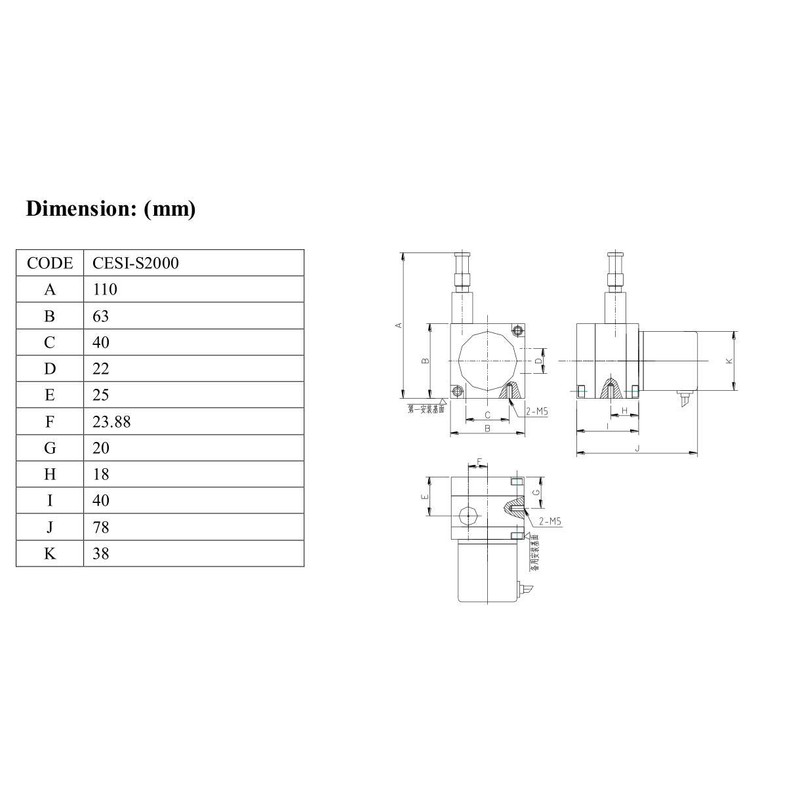 CALT CESI-S2000P 2000mm Incremental Encoder Type Draw Wire Linear Displacement