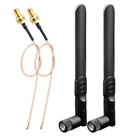 Antena Bluetooth WiFi 2 paquetes y pigtail paquete de 2, alta ganancia 5Ghz 2.4Ghz Mini PCIe WiFi Antena 5dBi, 8 pulgadas RP SMA-Female a UFL/MHF1 Cable