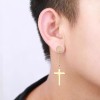 Unbranded 2 Piece Gold Dangling Cross Earrings - Ear Plugs,