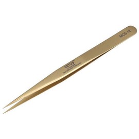 VETUS eyelash tweezers MCS-12, gold, 1 piece / VETUS 속눈썹 핀셋 MCS-12, 골드, 1개