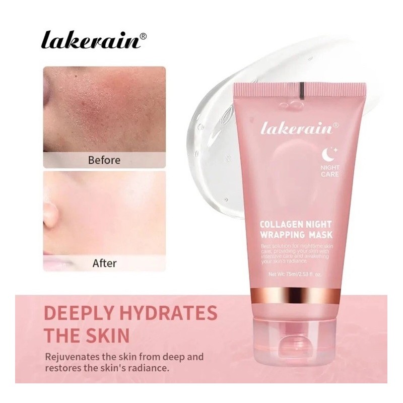 lakerain 2 Night Collagen Wrapping Mask Rejuvenation Moisturizing Brightening Korean