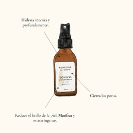 Tónico Astringente de Té Verde con Aloe Vera para Piel Grasa, Frasco con 60 ML.