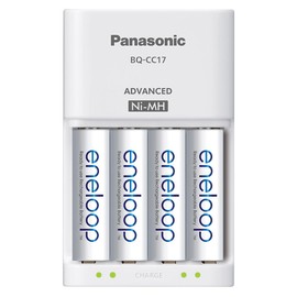 Panasonic K-KJ17MZ104A eneloop Power Pack; 10AA, 4AAA, and Advanced Individual Battery Charger, White