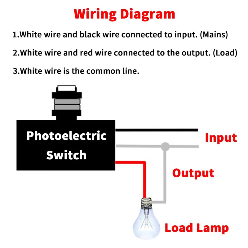 DC 8-50V Photoelectric Switch,12V/24V/36V/48V Direct Current Photocell Switch,Dusk to Dawn