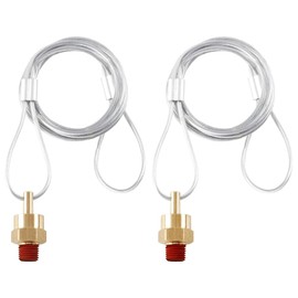 ZENWORYS 2PCS Air Tank Drain Valve Plug Connector 0.64cm NPT with 50cm Cable Valve,Air Brake Reservoir Air Compressor Drain Valve