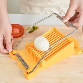 Multifunctional Stainless Steel Luncheon Meat Slicer,Home Slicing and Splitting Tools Food Slicer for Butter Cheese Kiwifruit Strawberry Banana and Cooked Eggs Etc. (Yellow)
