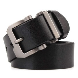 Yahaobelt Mens Leather Belts for Men Jeans Dress Genuine Leather Tan Belts for Men Size 105cm-165cm Width 1.5" Black (110cm for Waist 31"-33",Black)