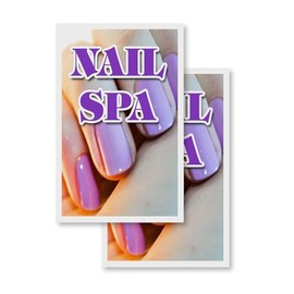 Nail Spa (2-Pack) 24" x 36" Vinyl Decals | Sign Insert Peel & Stick Decals Stickers Window Signs