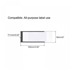sourcing map Label Holders 4" x 2" C Channel Rubber Magnetic for Metal Shelves Organize, Office File Cabinets Pack of 10