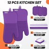 Oven Mitts Kitchen Towels and Dishcloths with Pot Holders Sets,