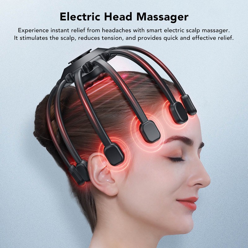 Electric Scalp Massager 4 Massage Modes 8 Claw Relaxing Portable