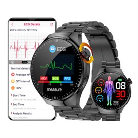 DigiKuber Smartwatch ECG & Dial Answer Call, 1.43 Inch AMOLED Waterproof Smart Watch with Blood Pressure, SpO2, Heart Rate, Message Call Reminder for Android iOS