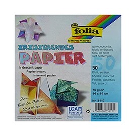 Global Art Folia Iridescent Origami Paper x 6-inch 50 kg-Fabric Embossing, Multicolor