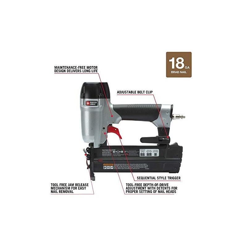 PORTER-CABLE BN200C 2-Inch 18GA Brad Nailer Kit (Renewed)