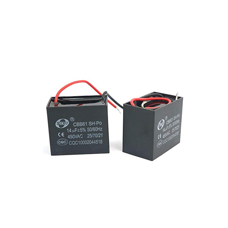 DollaTek 2Pcs CBB61 14uF 450V AC 50/60Hz Air Conditioner Fan