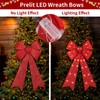 ANVAVO 2 Pieces LED Christmas Bow Christmas Tree Topper Bow