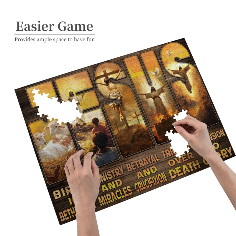 Christian Jesus Puzzles for Adults 500 Pieces, Religious Inspirational Scripture