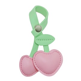 AkiliBIELY Pink Heart Cherry Keychain for Women Leather Cherry Handbags Purse Bag Charm Light Green Keychains for Wallet Backpacks Accessories Cute Key Chain for Backpack Purse Accessory Keys Chains