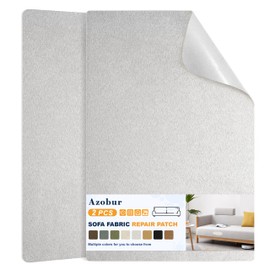 Azobur Couch Patch Repair Fabric,Microfiber Fabric, Self-Adhesive, for Sofa Repair and Upholstery, 2 Pieces, 9.5 x 11 inches (Light Gray)