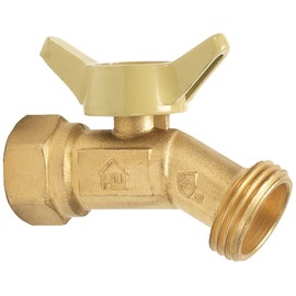 Homewerks VHN-QTR-B4B Hose Bibb with 1/4-Turn and No-Kink Design, Female Thread, Brass, 3/4-Inch