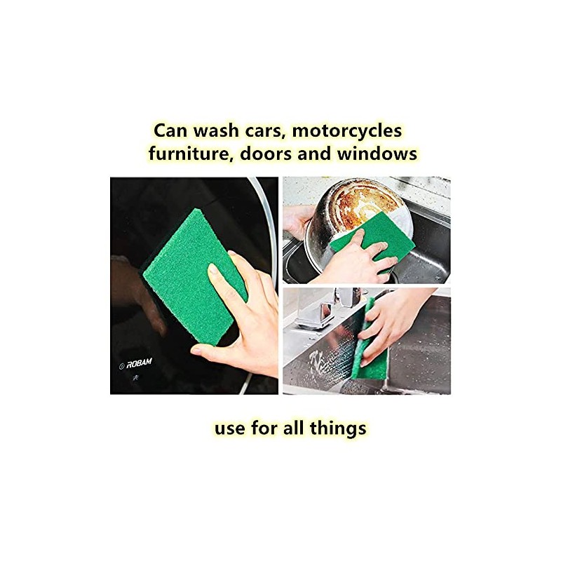 Hampine Pack of 10 Cleaning Scourer Pads for Kitchen, Households,