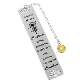 Sunflower Inspirational Gifts Bookmarks for Women I Want to Be Like a Sunflower Bookmark for BFF Sister Christmas Birthday Gift for Bookworm Reading Gifts for Book Sunflower Lovers