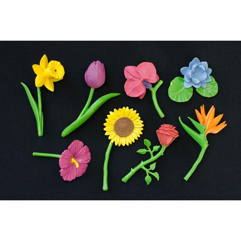 Miniblings Set of 7 Flower Figurines Miniature Flowers Spring Rose
