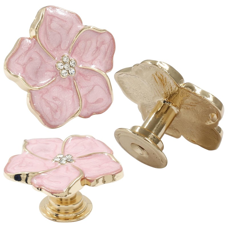 Unlorspy 2 Pcs Petal knobs Pull 4.5cm/1.77 Inch Flower Knob