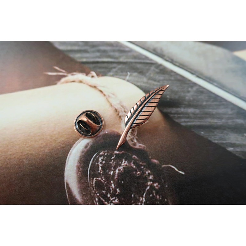 Jim Clift Design Quill Copper Lapel Pin- 1 Count