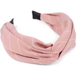 styleBREAKER 04027029 Women's Headband with Elegant Pinstripe Pattern and Twist Knot Retro Look Hair Band Hair Accessories Rose