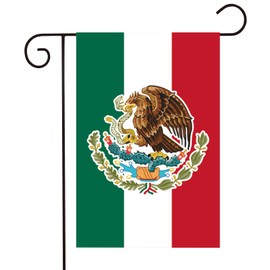 Mexican Garden Flag 12x18 Double Sided Outdoor-Bandera De Mexico Heavy Duty Vivid Color Yard Flag Lawn Decoration Gift Outdoor Indoor Mexico Decor
