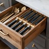 Utoplike Knife Drawer Organizer Bamboo Knives Block for Kitchen, Large