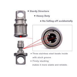 BANG TI Men's Titanium Swivel Keychains Rings Quick Release Connector Heavy Duty Removable Carabiner for Outdoor Camping Linker by ¼ Pack of 2 2 Packs Grey2Pc