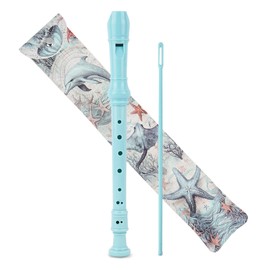 QIELIZI Recorder Instrument for Beginner Kids Adults,8-Hole Soprano Descant Recorder Music Flute with with Cleaning Rod & Leather Case For School Student Home Entertainment(2-Sea World2)