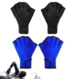 WTTUOAM 2 Pairs Swimming Gloves, Aquatic Swim Training Gloves, Webbed Fitness Water Resistance Training Gloves, Webbed Fitness Water Resistance Training Gloves, for Water Aerobics, Aquatic Fitness