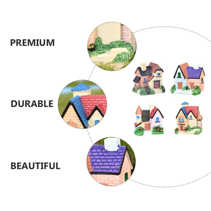 CAXUSD 4Pcs Villa Adornment Landscape Decor Model for Aquarium Garden