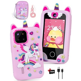 Teléfono Inteligente para Niños, Juguetes de Unicornio, Regalos de Navidad y Cumpleaños para Niñas de 3 a 10 años, Teléfonos Juguetes de Aprendizaje p