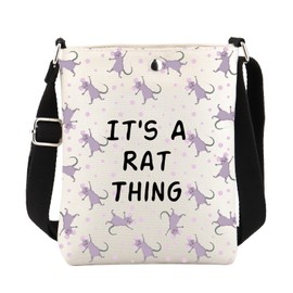 FUSTMW Rat Crossbody Bag Rat Gifts for Rat Lover Pet Rat Owner Gift Mouse Small Cross Body Bucket Bag with Shoulder Strap, Rat Body Bag