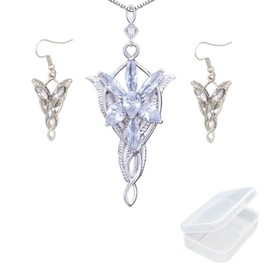 PPX Necklace Princess Chain and Earrings with Transparent Jewelry Box