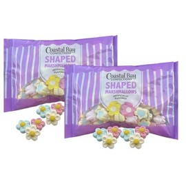 Vanilla Flavored Flower Marshmallows, Easter Spring Candy, 5.1 oz, 2 Bags, | Easter Egg Hunt, Party Favors, Easter Basket Stuffers Gift Candy.
